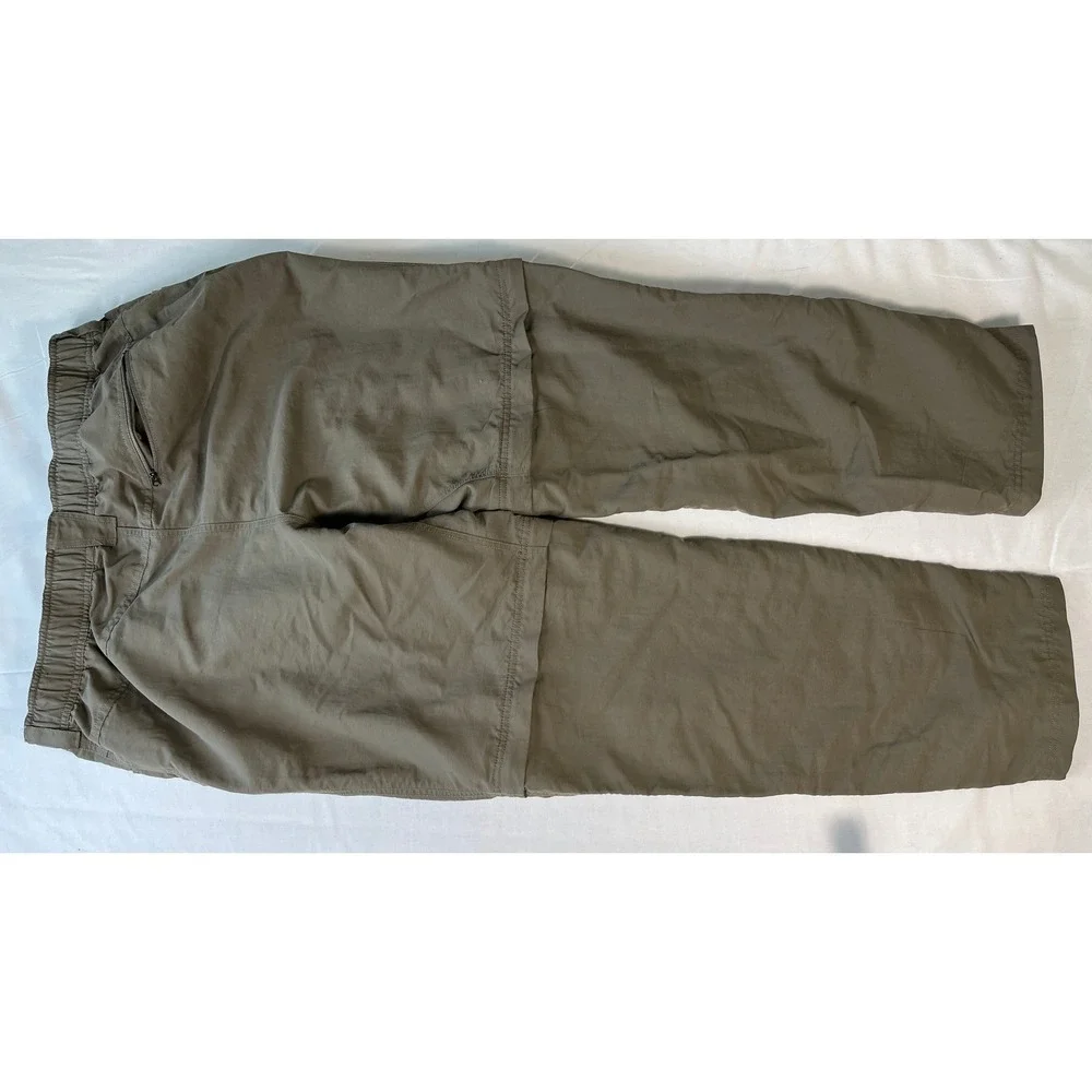 The North Face Convertible Cargo Pants Mens L Olive Green Excellent Zip Off Trek